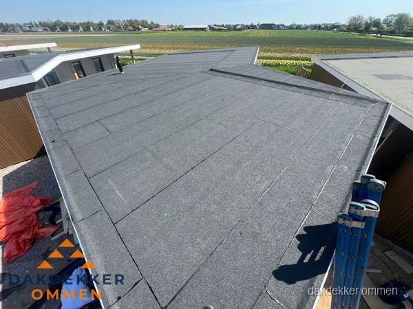 Nieuw bitumen plat dak met uitzicht over landschap in Ommen Nieuw bitumen plat dak met uitzicht over landschap in Ommen