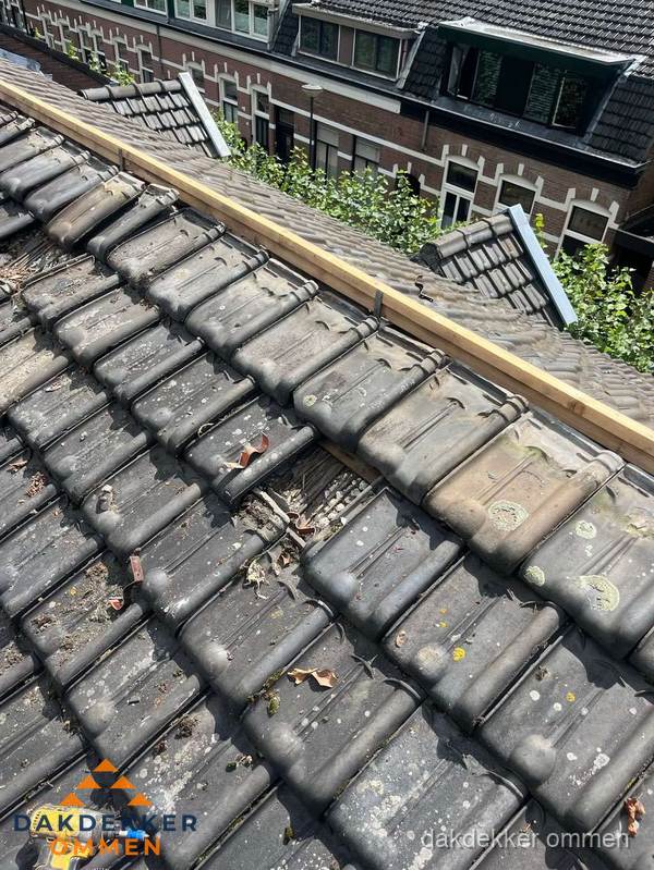 Dakonderhoud aan schuin pannendak met nokvernieuwing in Ommen Dakonderhoud aan schuin pannendak met nokvernieuwing in Ommen